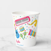 Musikinstrumente Kindergeburtstag Pappbecher (Rückseite)