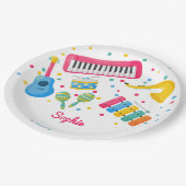 Musikinstrumente Kindergeburtstag Pappteller (Schrägansicht)