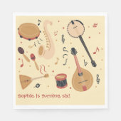 Musikinstrumente Kindergeburtstag Serviette (Vorderseite)