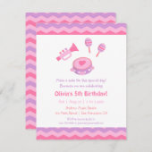 Musikinstrumente Mädchen Einladungen zur Geburtsta (Vorne/Hinten)