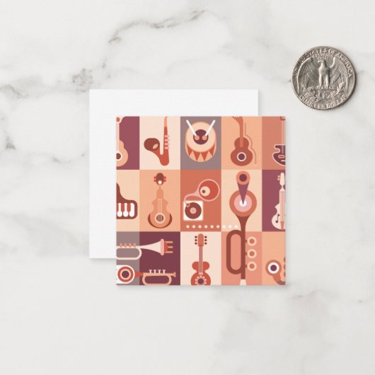 Musikinstrumente Mitteilungskarte (Vorderseite/Rückseite Beispiel)