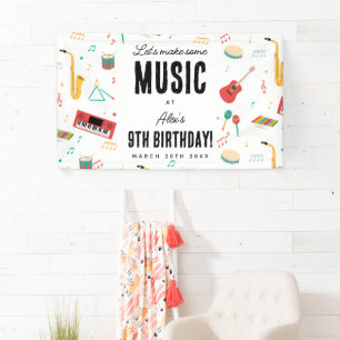 Musikinstrumente Musik Thema Geburtstagsfeier Banner