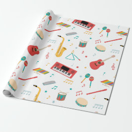 Musikinstrumente Musik Thema Muster Geschenkpapier