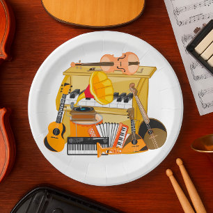 Musikinstrumente Musikalische Papierplatten Pappteller