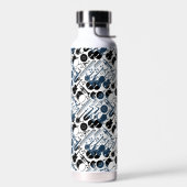Musikinstrumente Muster Design 2 Töne Weiß Trinkflasche (Links)