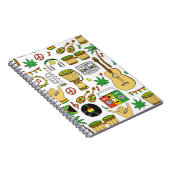 Musikinstrumente nahtlos Muster. Reggae Backg Notizblock (Rechte Seite)