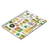 Musikinstrumente nahtlos Muster. Reggae Backg Notizblock (Linke Seite)