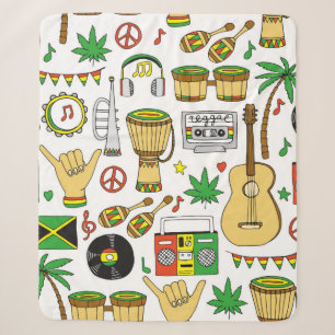 Musikinstrumente nahtlos Muster. Reggae Backg Sherpadecke