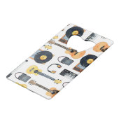 Musikinstrumente: Nahtlose Wasserfarbe Geldbeutel Flaschenöffner (Rückseite Schrägansicht)