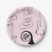 Musikinstrumente Pappteller (Vorderseite)