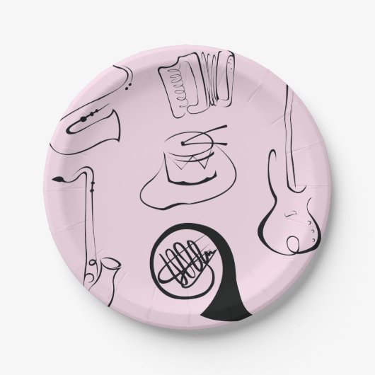 Musikinstrumente Pappteller (Vorderseite)