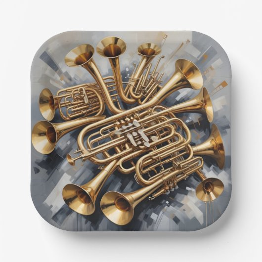 Musikinstrumente Pappteller (Vorderseite)