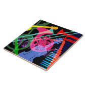 Musikinstrumente Pop-Art-Design Fliese (Seite)