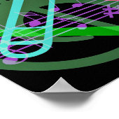 Musikinstrumente Pop Art Design Poster (Ecke)