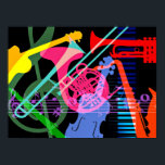 Musikinstrumente Pop Art Design Poster<br><div class="desc">Musikalische Instrumente bunt Pop Art Design</div>