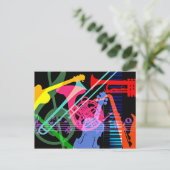 Musikinstrumente Pop Art Design Postkarte (Stehend Vorderseite)