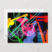 Musikinstrumente Pop Art Design Postkarte (Vorne/Hinten)