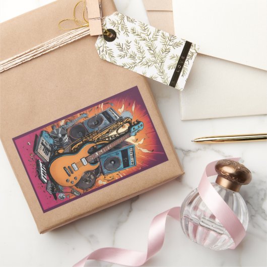 Musikinstrumente Rechteckiger Aufkleber (Schenken)