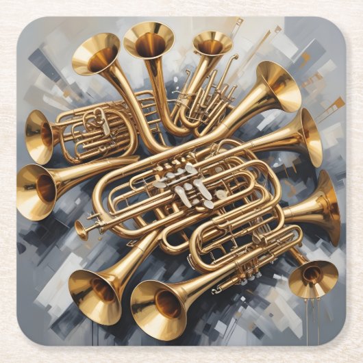 Musikinstrumente Rechteckiger Pappuntersetzer (Vorderseite)
