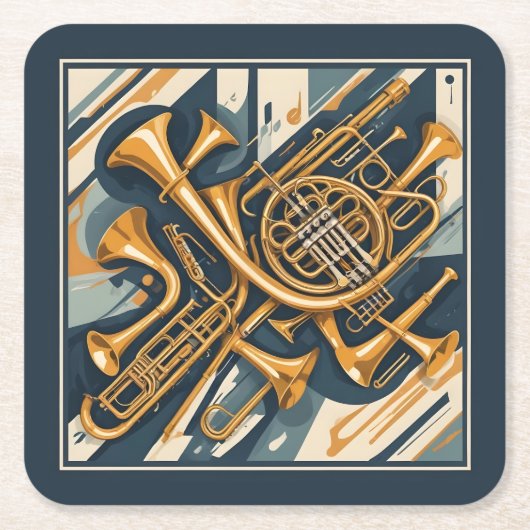 Musikinstrumente Rechteckiger Pappuntersetzer (Vorderseite)