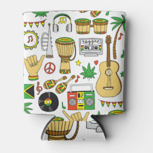 Musikinstrumente: Reggae - nahtloser Hintergrund Dosenkühler