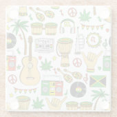 Musikinstrumente: Reggae - nahtloser Hintergrund Glasuntersetzer (Rückseite)