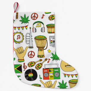 Musikinstrumente: Reggae - nahtloser Hintergrund Kleiner Weihnachtsstrumpf