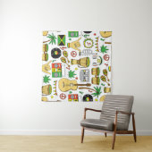 Musikinstrumente: Reggae - nahtloser Hintergrund Wandteppich (Beispiel (Horizontal))
