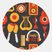 Musikinstrumente Runder Aufkleber (Vorderseite)