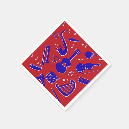 Musikinstrumente Serviette (Ecke)