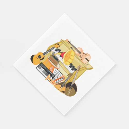 Musikinstrumente Serviette (Ecke)