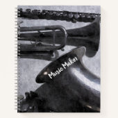 Musikinstrumente Silvery Gray Notizblock (Vorderseite)