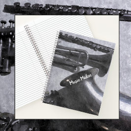 Musikinstrumente Silvery Gray Notizblock