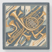 Musikinstrumente Steinuntersetzer (Vorderseite)