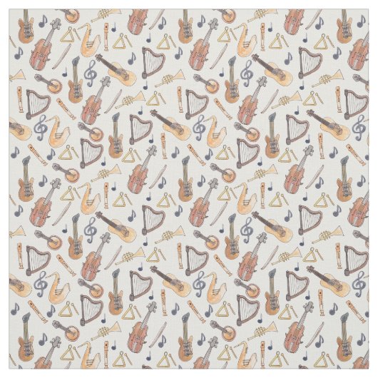 Musikinstrumente Stoff (Muster)