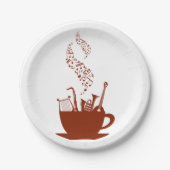 Musikinstrumente und Notizbuch-Teller Pappteller (Vorderseite)