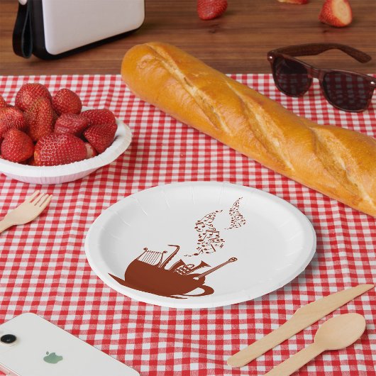 Musikinstrumente und Notizbuch-Teller Pappteller