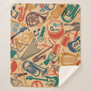 Musikinstrumente Vintag nahtlos Hintergrund Sherpadecke