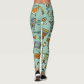 Musikinstrumente, Vintages Skizzenmuster. Leggings (Rückseite)