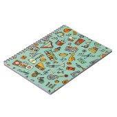 Musikinstrumente, Vintages Skizzenmuster. Notizblock (Linke Seite)