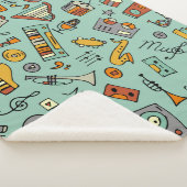 Musikinstrumente, Vintages Skizzenmuster. Sherpadecke (3/4)