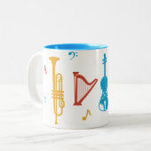 Musikinstrumente Zweifarbige Tasse (Vorderseite Links)