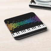 Musikinstrumentenliebhaber am Klavier Getränkeuntersetzer (Linke Seite)