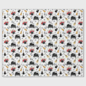 Musikinstrumentenmuster Geschenkpapier (Flach)