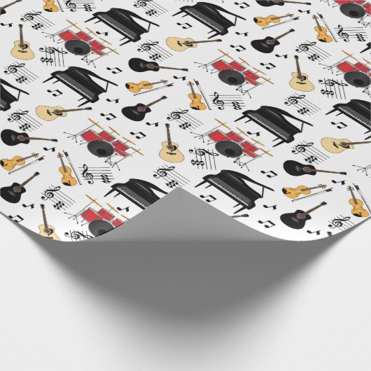 Musikinstrumentenmuster Geschenkpapier (Ecke)