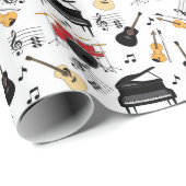 Musikinstrumentenmuster Geschenkpapier (Rolleneckpunkt)
