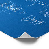 Musikinstrumentenpatent - Blueprint Poster (Ecke)