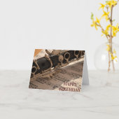 Musikinstrumentgeburtstag des Clarinet Karte (Gelbe Blume)