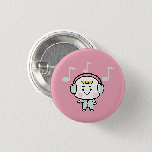 Musikjunge Button (Vorne & Hinten)