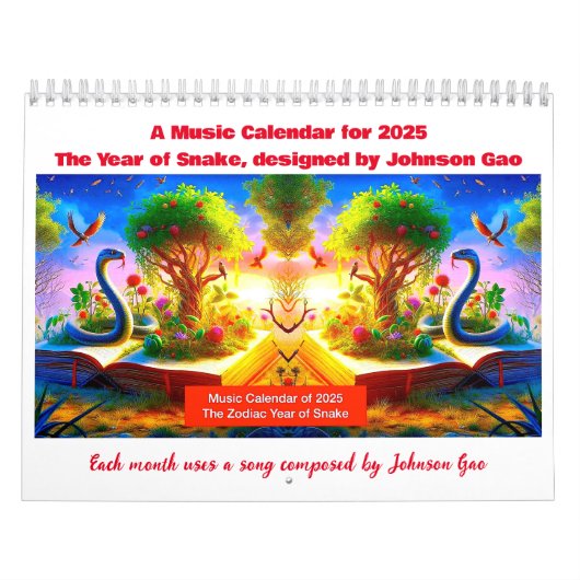 Musikkalender 2025 für das Jahr der Schlange Kalender (Titelbild)
